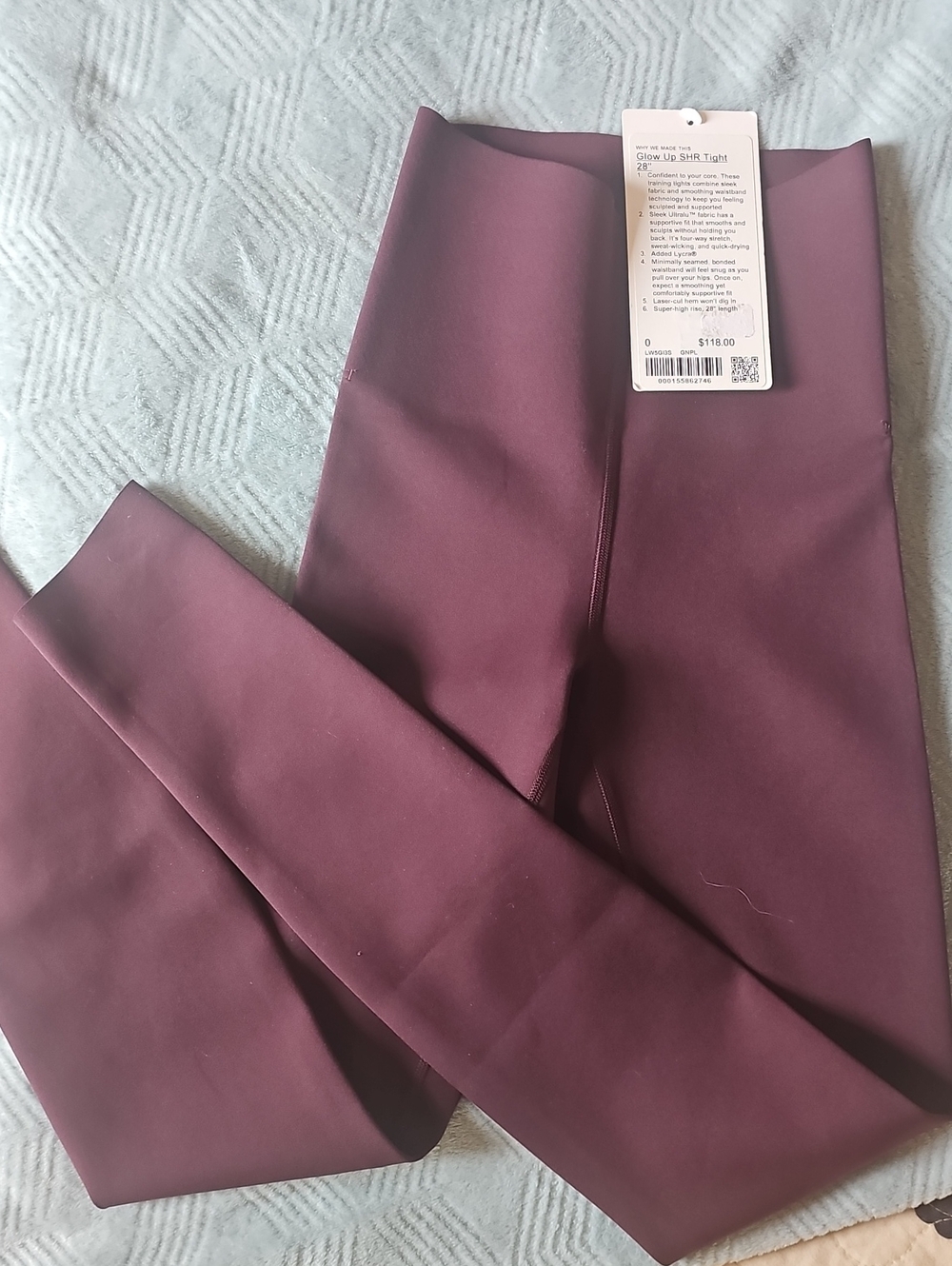 Glow-ups, High-Waisted Performance Leggings - Burgundy